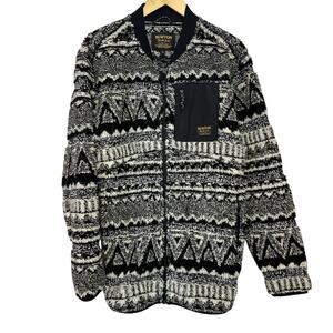 Burton Men's Grove Full Zip Fleece Jacket Black White Size Small Sweater